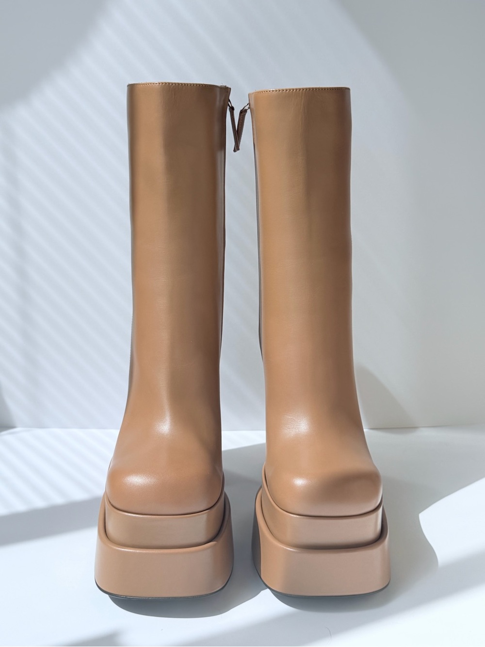 Versace Tan Platform Boots - Picture 2 of 9